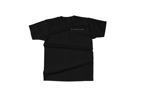 Black Sanctum Core Tee minimal front logo streetwear t-shirt